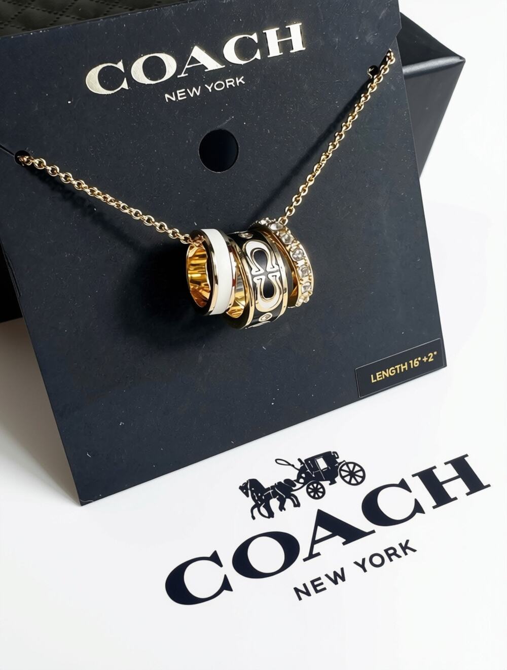 Coach Signature Enamel Rondell Necklace